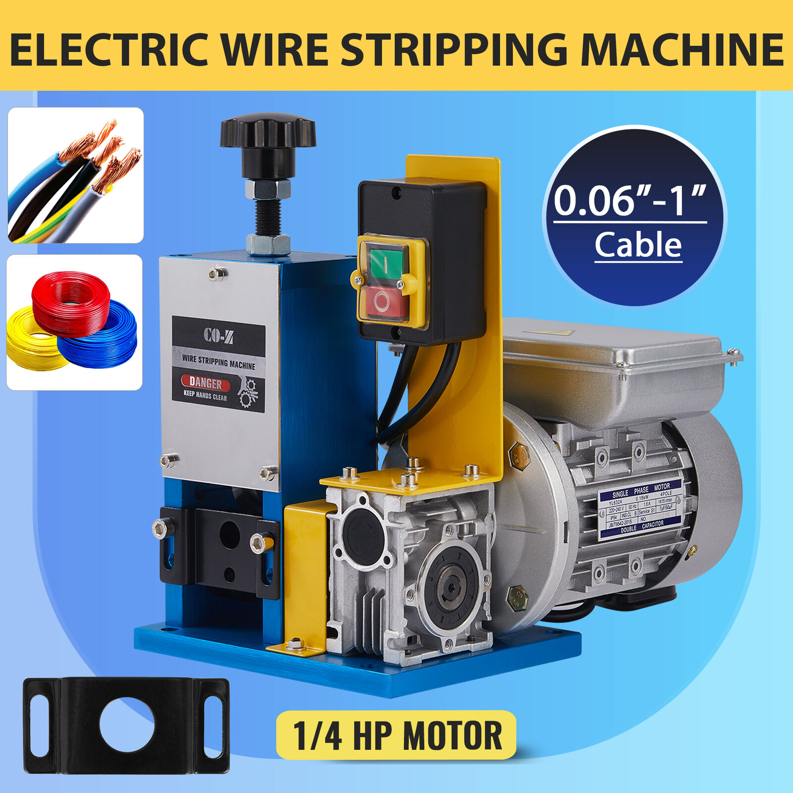 Portable Powered Electric Wire Stripping Machine Cable Stripper Metal Tool Scrap