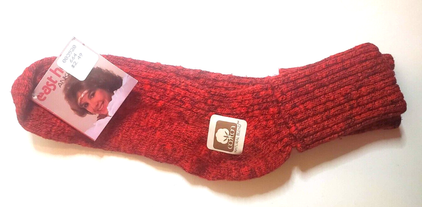 Vintage 1980s East Holt St. Red & Black Scrunch Socks In Original Packaging